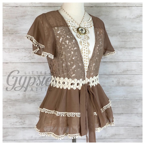 A'reve Woodland Cottage Chiffon Cardi Top - Picture 5 of 10